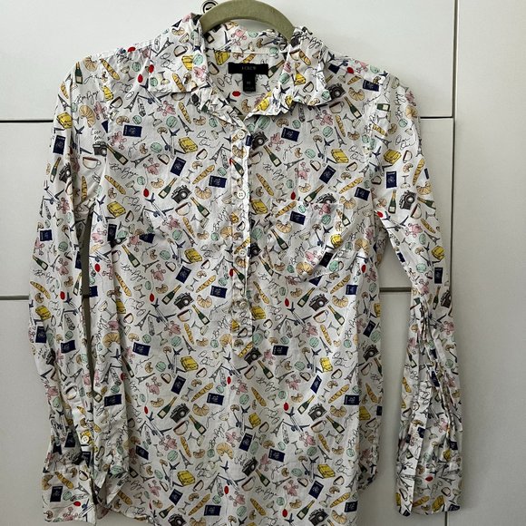 J Crew Shirt with Patterns - Picture 1 of 2